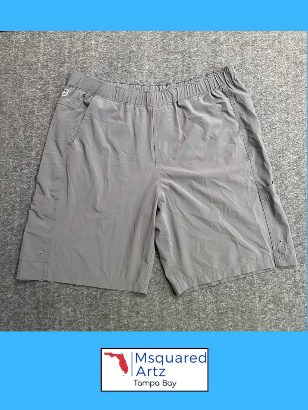 Magellan Outdoors Fish Gear Men's XL Gray Water Repellent Stretch Fishing Shorts